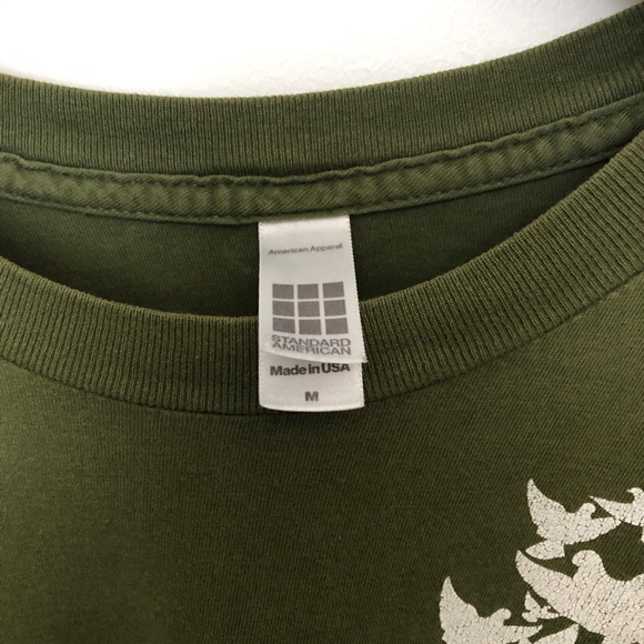 *RARE* American Apparel Doves T-Shirt Olive - Picture 4 of 4